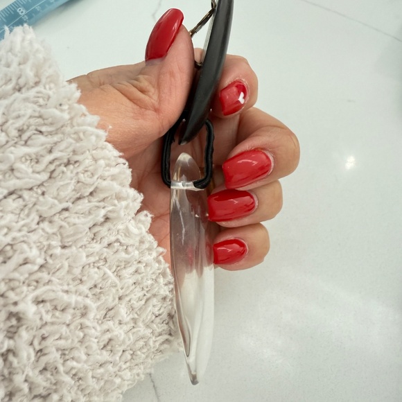 Monies Large Ebony and Clear Resin Dangle Drop Earrings Costume Designer - Picture 4 of 5